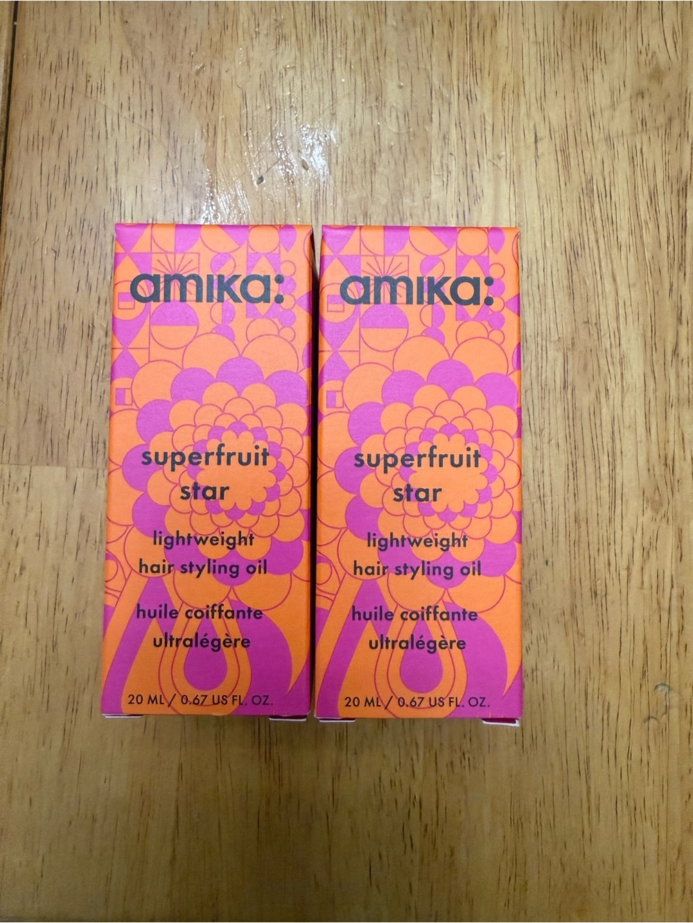 2 Amika Superfruit Star Lightweight Hair Styling Oil .67oz each